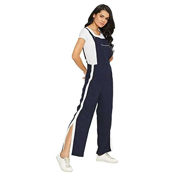 V&M Rust Color Crepe Designer Front Button Open Shoulder Strap Jumpsuit for  Women (vm198)