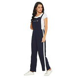 PANIT Women's Solid dungarees with side stripes