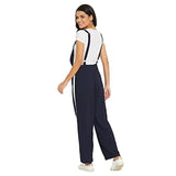 PANIT Women's Solid dungarees with side stripes
