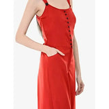 VM Red Front open solid jumpsuit