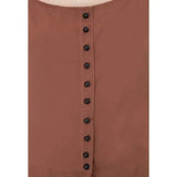 V&M Rust Color Crepe Designer Front Button Open Shoulder Strap Jumpsuit for Women (vm198)