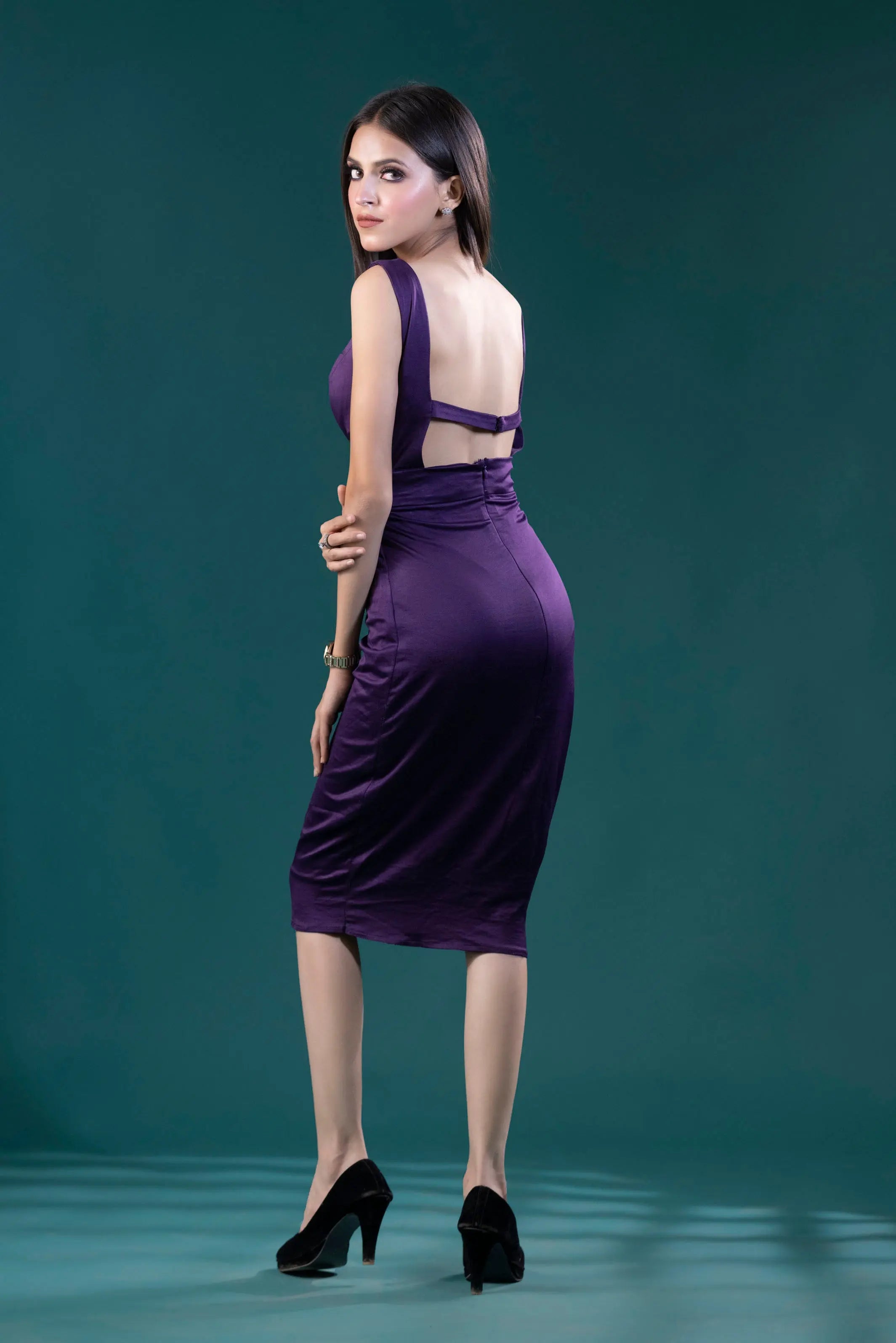 Ladies Party Wear Dark Purple Dress in Pathankot at best price by DD Sons -  Justdial