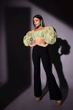 Organza lemon green crop top glamfe